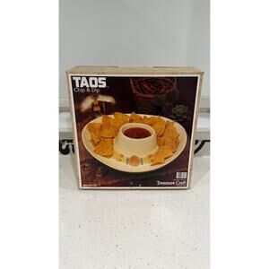 Vintage Taos Sombrero Hat Chip & Dip Plate Platter Serving Treasure Craft